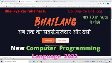 Bhailang New Computer Programming Language | Bhailang tutorial | Bhailang Desi Language for Bhai Log