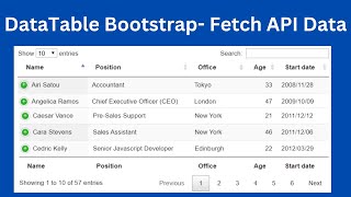 DataTable Bootstrap 5 : Fetch API data and Display in DataTable using JavaScript