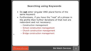Neoserra Bid Match Profile Setup