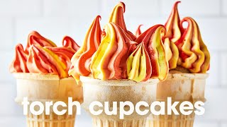 Torch Ice Cream Cone Cupcakes