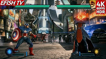 Captain America & Ryu vs Dormammu & Frank West (Hardest AI) - Marvel vs Capcom: Infinite