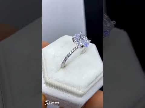 Oval Diamond Imitation Gem Engagement Ring.