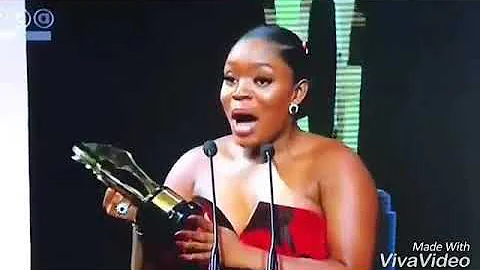 Bisola go crazy@AMVCA AND odunadekola postrate for the fans after winning the category...