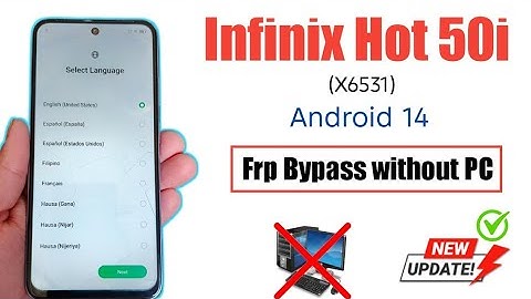 Infinix Hot 50/50i X6531 Android 14 FRP Bypass Without PC | 100% Working 2026 method