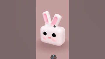 🐰 Let’s transform simple shapes into a cute bunny character. #3d #boolean #3ddesign #spline