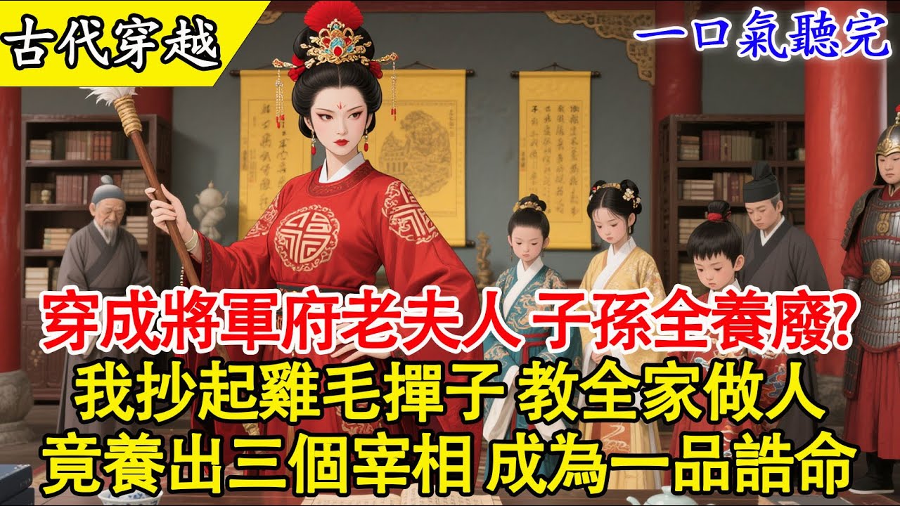 【一口氣聽完】穿成將軍府老夫人，子孫全養廢？我抄起雞毛撣子，教全家做人，竟養出三個宰相，成為一品誥命！#穿越 #有聲書 #古言 #完結 #小說