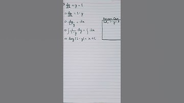 Differential eq (dy/dx) + y=1 |Class 12 ch 9 #maths #newshorts #science #solution #class12