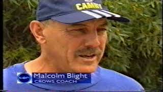 Tony Modra goal kicking practice with Malcolm Blight - News report