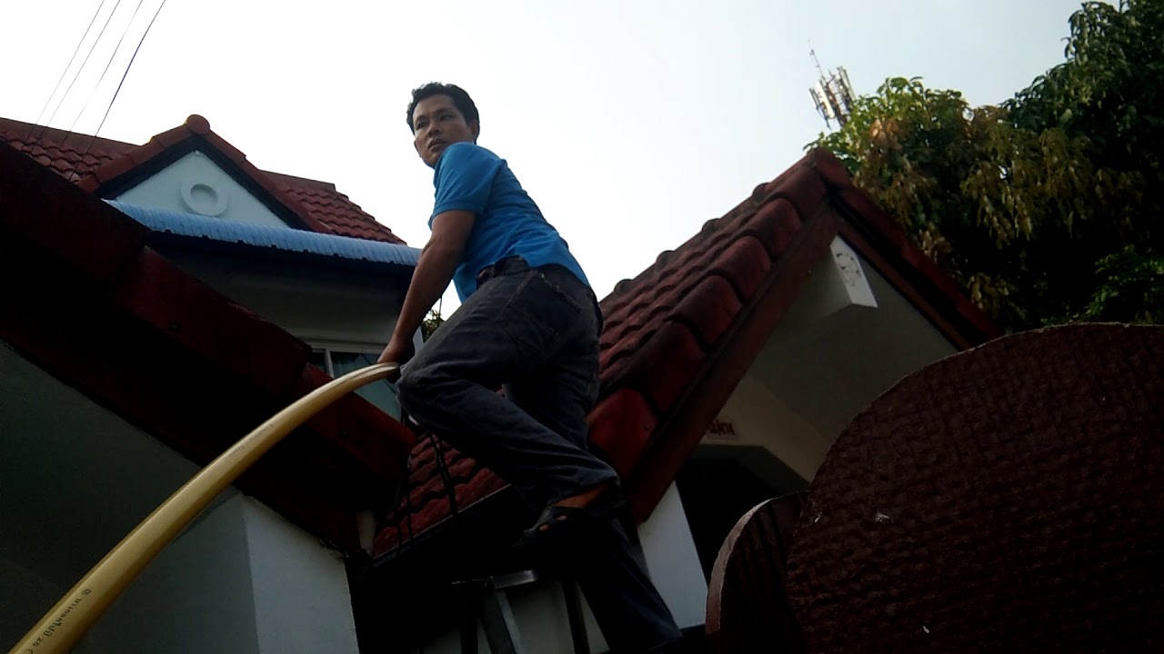 แนวทางการเดินท่อ PVC เหลือง1นิ้ว ร้อยสายไฟฟ้า THW 1X16 เมนบ้านใหม่220VACหน้างานจริงตอนที่6