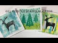 Gel printing seasonal cards