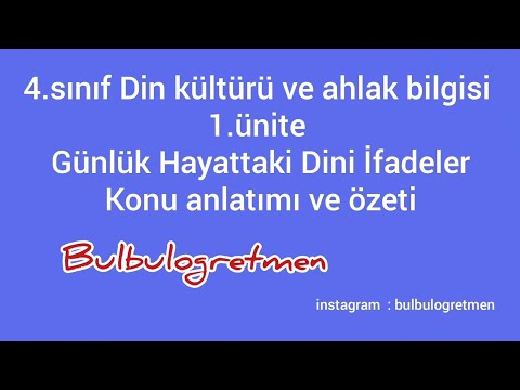 4.sınıf Din kültürü 1.ünite \