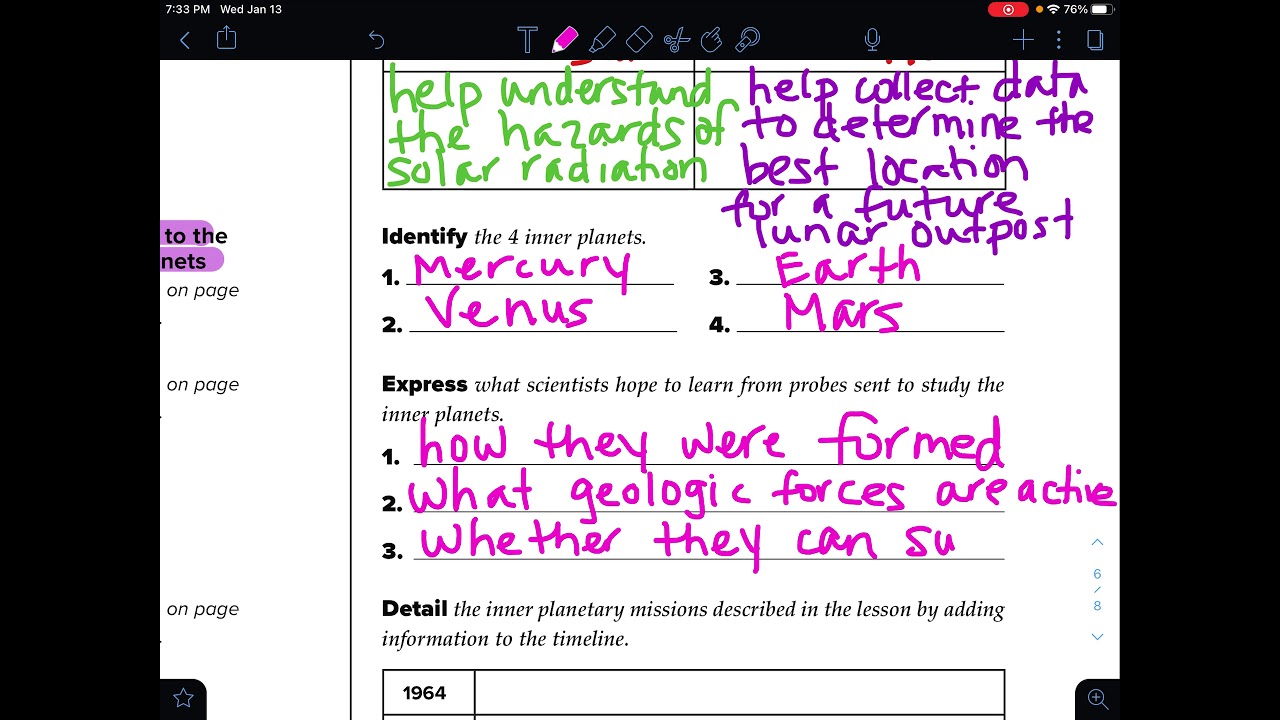 5.3 Missions to Sun, Inner Planets and Outer Planets