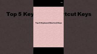 Top 5 Keyboard Shortcut Keys #short #ytshort #itschoolranchi