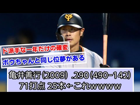 2009年の亀井善行.290 25本71打点←これｗｗｗｗ【読売ジャイアンツ】【巨人】【なんＪ野球】