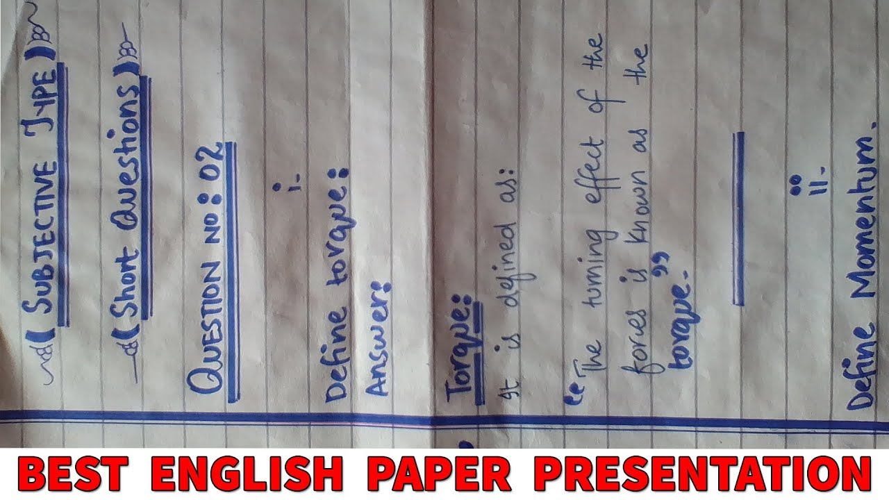 the paper presentation