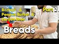 Baking bread iranian bakery bread variety barbari persian butter and zanjan bran breads bakery