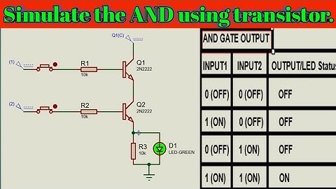 Simulate a AND gate using Transistors in proteus 8 Application.
