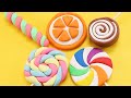 Play Dough Candy Lollipop Orange Shape Candy Rainbow Colors 클레이로 맛있고 예쁜 모양의 막대사탕 만들어요 #48