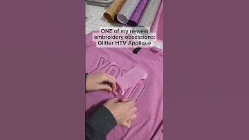 Glitter HTV Embroidery Applique - So fun and easy to do! #embroiderymachine