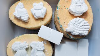 7 CRUNCHY GIANT TURQUOISE OVALS + GYM CHALK BLOCKS CRUMBLE-ASMR.