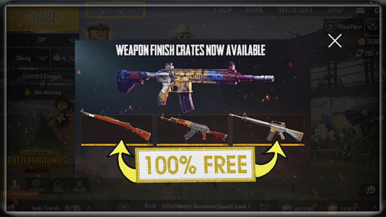 Free crates for pubg ! mobile