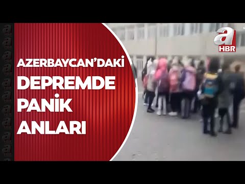 Azerbaycan'da 5,6 büyüklüğünde deprem! Deprem sonrası okulda panik anları böyle kaydedildi | A Haber
