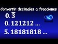 14. Cómo convertir decimales periódicos puros en fracción, MUY FÁCIL