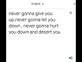 Google translate sings never gonna give you up