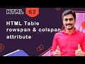 HTML video tutorial - 62 - html table rowspan and table colspan attribute