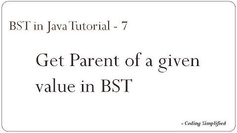 Binary Search Tree in Java - 7: Get parent node of a given value in Binary Search Tree