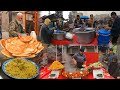 Breakfast in kabul afghanistan  street food in pole khishti  liver fry  kabuli pulao  milk chai