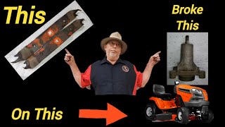 Bad Blades Ruin Spindles on a Husqvarna Riding Mower Easy Diy Tips.  How to replace noisy spindles