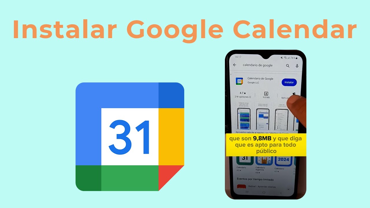 ¿Cómo instalar la aplicación Calendario de Google en el Celular? - YouTube