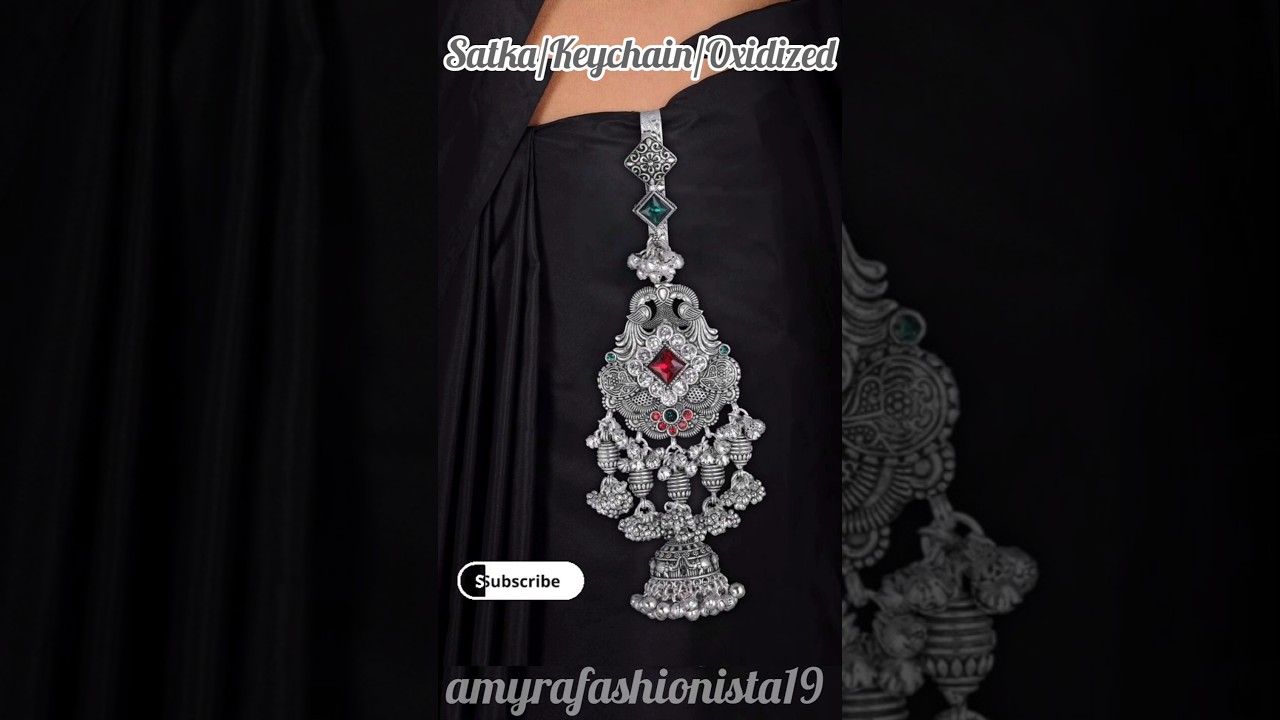 Satka/Keychain, 925 Sterling Silver Satka, Handmade Oxidized Silver Waist Jewellery ,Saree Jewellery