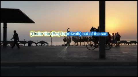 The Drifters "Under the Boardwalk" play along with scrolling guitar chords and lyrics