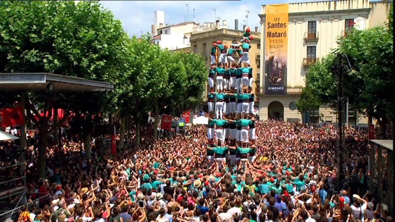 El " 9 de 8 amb un sol enxaneta " dels Castellers de Vilafranca a Mataró  21-7-2013