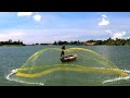 Awesome Cast Net Fishing Skill - Traditional Net Catch Fishing in The River Catch Tons of Big Fish