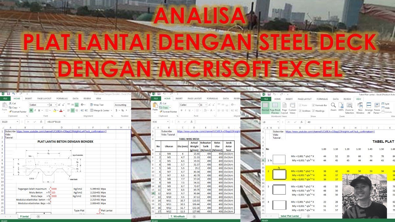 ANALISA STRUKTUR PLAT LANTAI DENGAN STEEL DECK ( BONDEK ) MS EXCEL