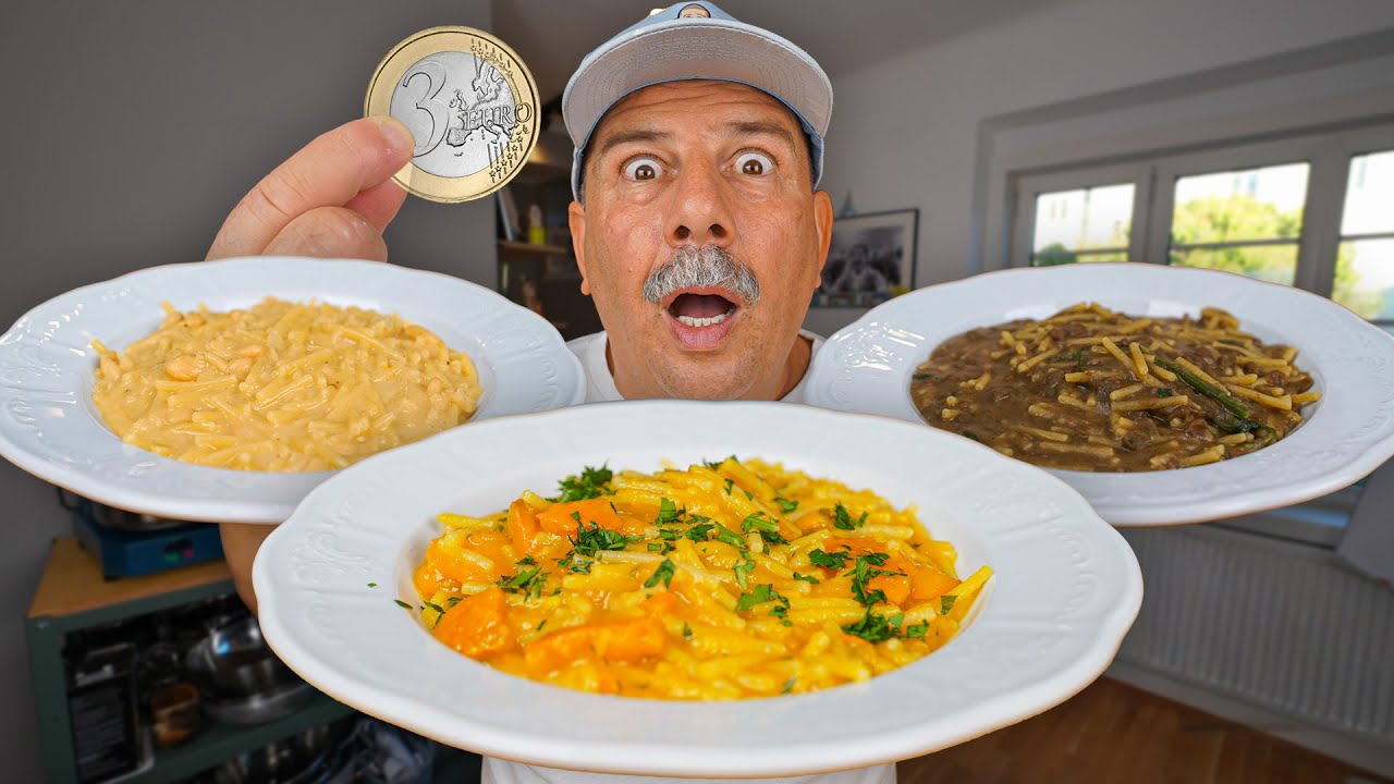 3 ORIGINAL Pasta Gerichte für unter 3,30€ in unter 15 Minuten