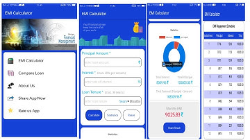 EMI Calculator & Comparator High quality project file for kodular thunkable appybuilder .aia