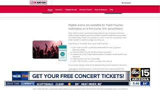 Get free concert tickets from Ticketmaster/Live Nation
