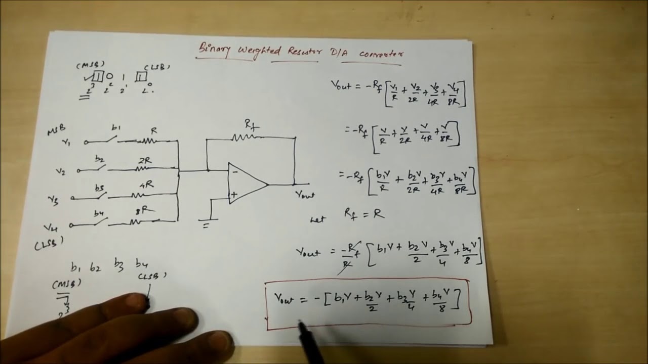 Digital to Analog Converter Binary Weighted Resistor - YouTube