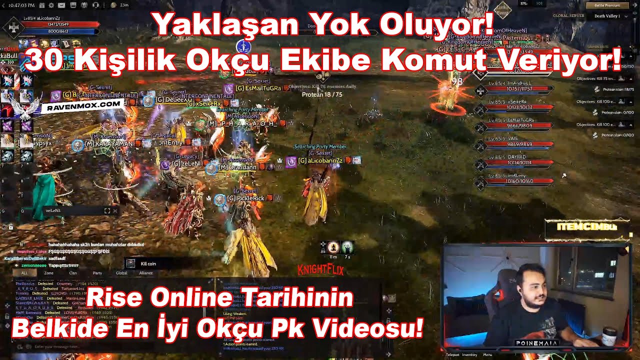 PoineMaia - 30 Kişilik Okçu Ekibe Komut Veriyor! Yaklaşan Yok Oluyor! Müthiş Pk! | Rise Online