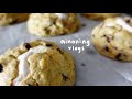 [baking vlog] what i eat in a day, smores chocolate chip cookies, unboxing, asmr | ainoning