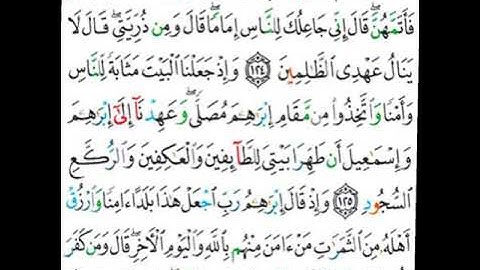 سورة البقرة - حفظ وتكرار الآيات 124-125-126 #فجاءة_خاطرة
