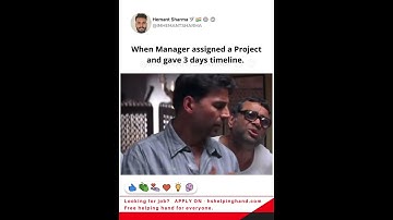 When Manager ask to finish project in 3 days Boss vs Employee memes - 3 din to bahot kam time hai