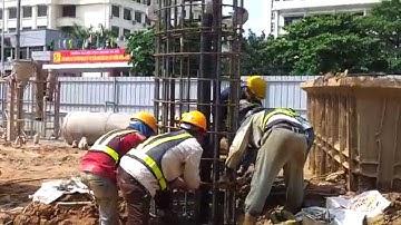 Thi công cọc khoan nhồi: Hạ lồng thép