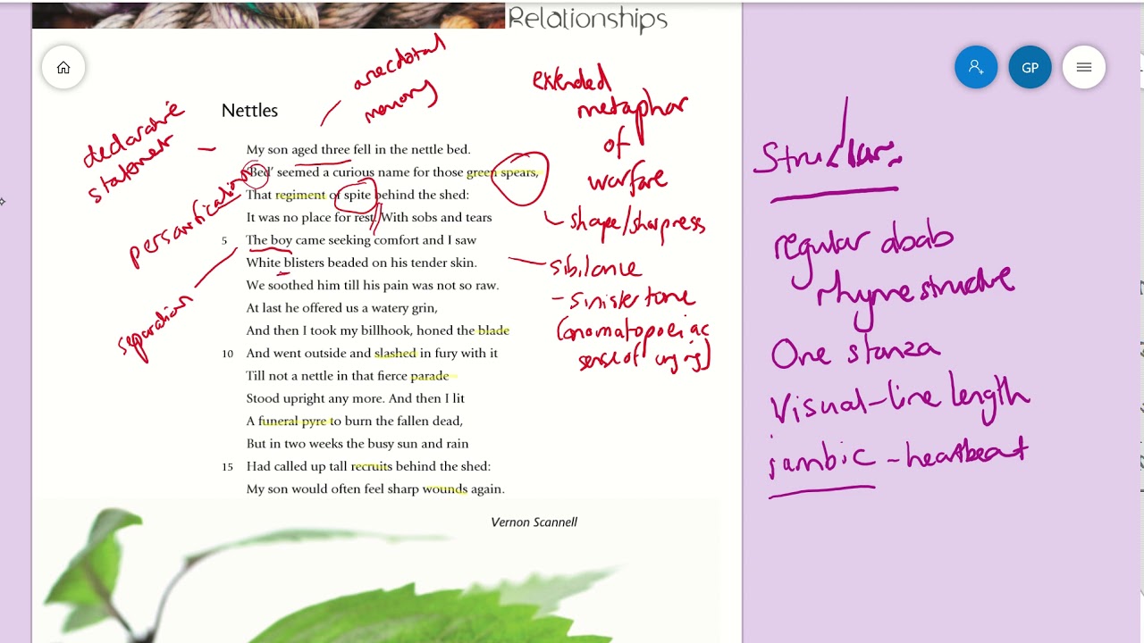 Structure Of Nettles Poem