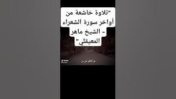 "تلاوة خاشعة للشيخ ماهر المعيقلي من أواخر سورة الشعراء"