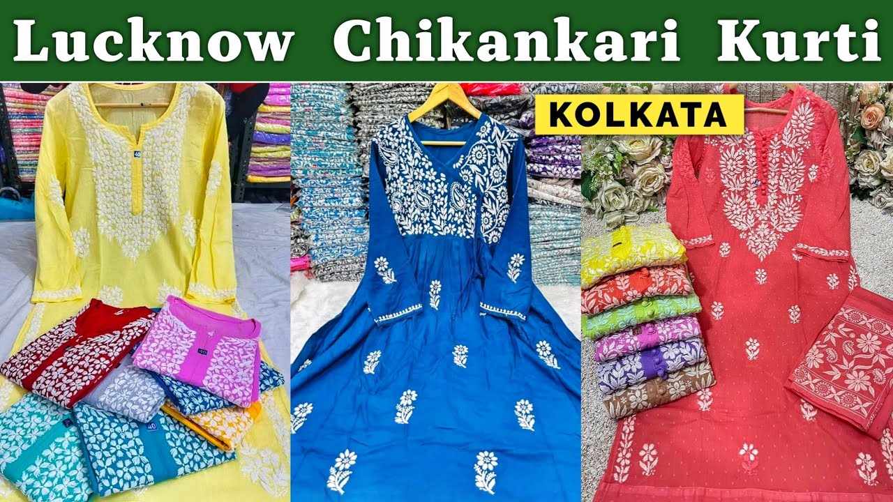 Georgette Kurti With Mirror Work – The Chikan Company